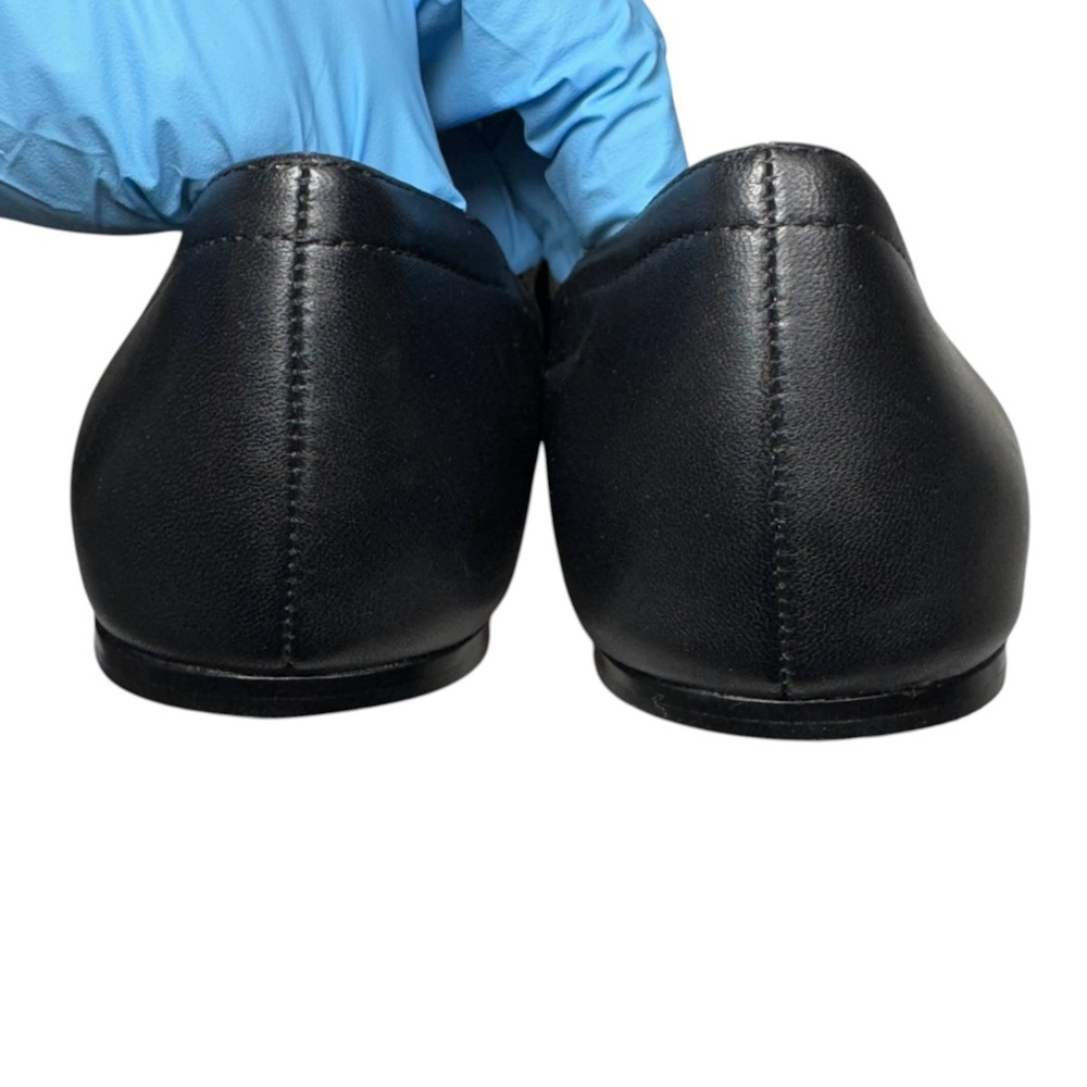 Franco Sarto Adelina Black Leather Square Toe Ballet Flats Size 8.5 - Picture 6 of 12